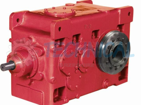 Reduktor przemysłowy stożkowy z wałem wyjściowym drążonym i pierścieniem zaciskowym serii TH  