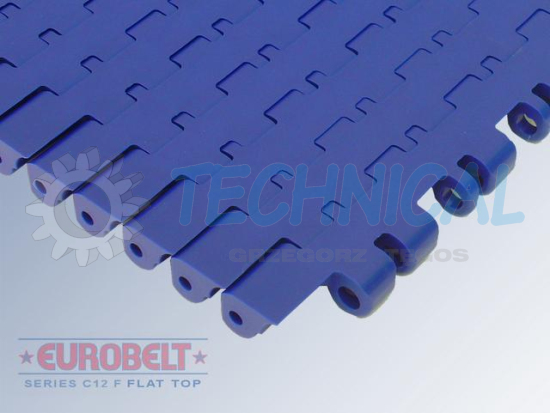 Taśmy modularne, Eurobelt, C12 Flat Top - powierzchnia gładka 